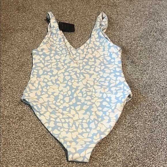 Skatie Blue and White One Piece Swimsuit - Picture 2 of 4
